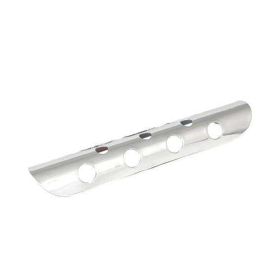 Universal bullet hole heat shield 10" long chrome
