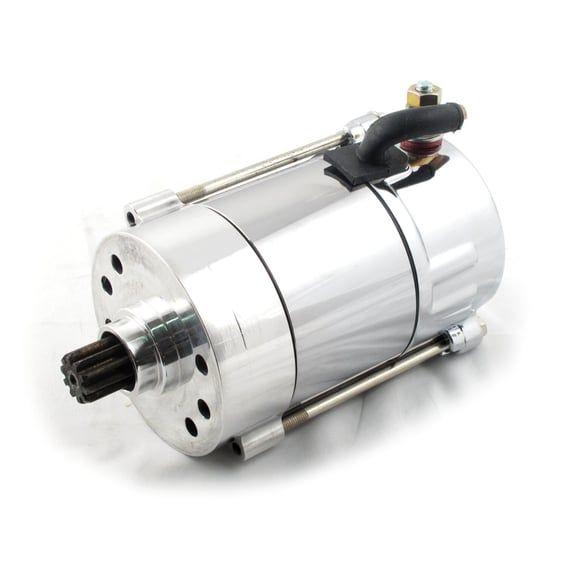 Prestolite style starter motor. 1.4kW. Chrome