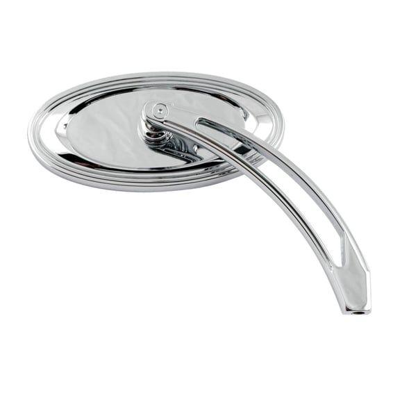 Die-cast chrome oval stepped mirror