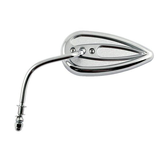 Die-cast chrome teardrop mirror, left