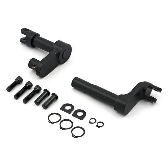 Foot peg conversion bracket kit . +2" extended. Black