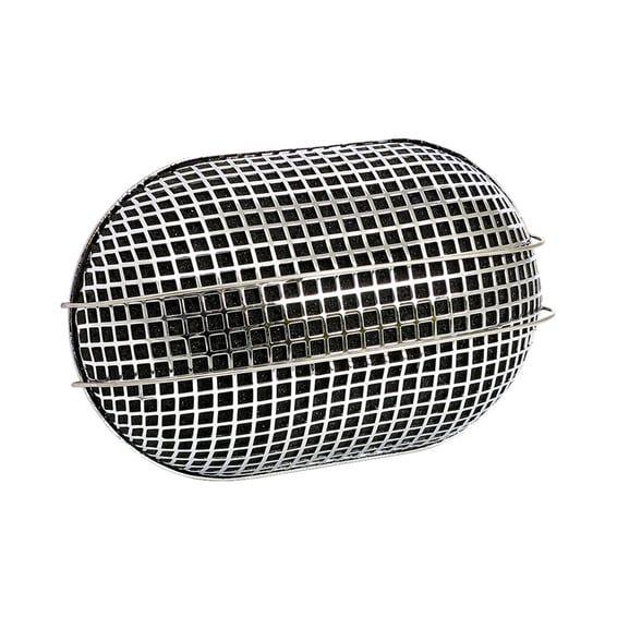 Breather style air cleaner assembly, oval. Chrome
