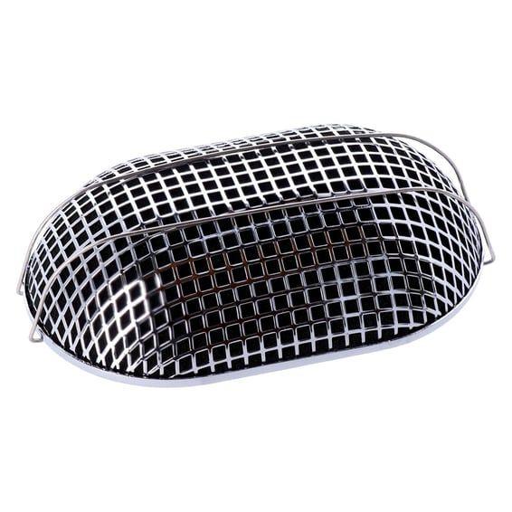 Breather style air cleaner assembly, oval. Chrome