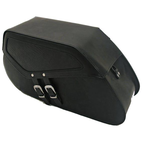 reinforced rigid leather saddlebag set. 25 liter