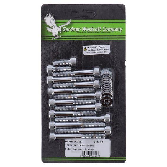 GW, Sportster rocker box bolt kit. Allenhead, chrome