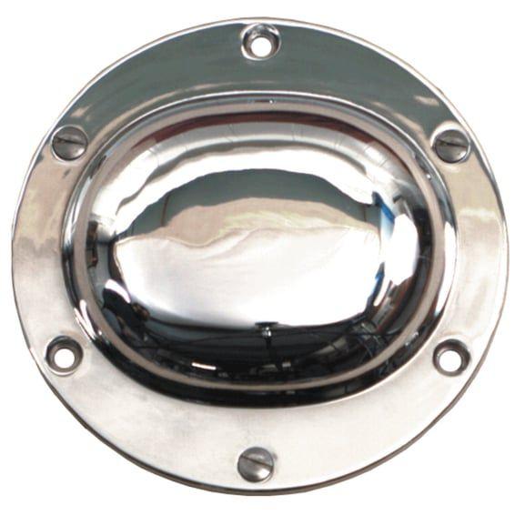 Antique style derby cover plain. Chrome