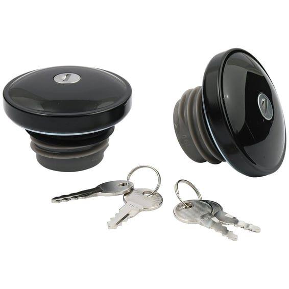 Gas cap set with lock, black