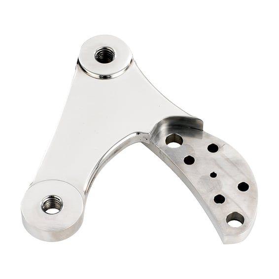 K-Tech 2-piston caliper mounting bracket left. Polished
