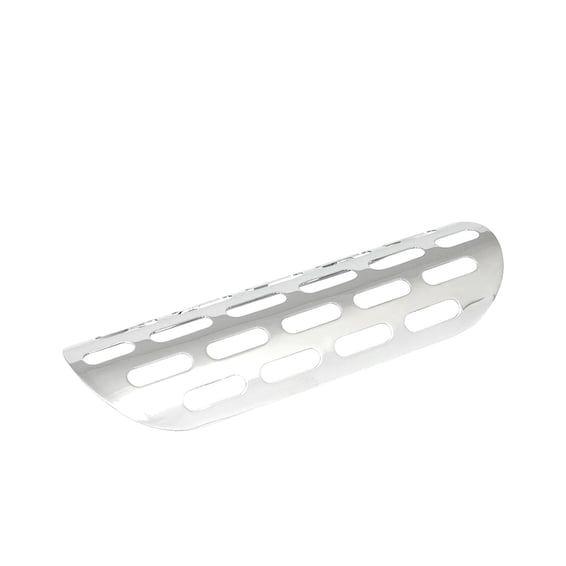 Universal slotted heat shield 9" long chrome