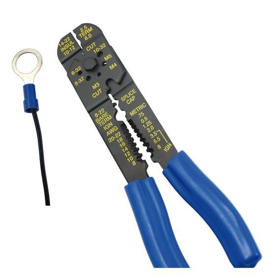 Connectors, ring terminal PVC, crimp. Blue 9.52mm