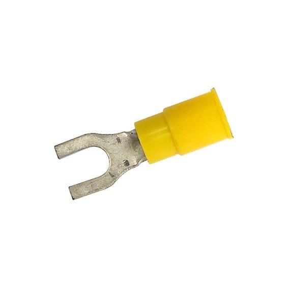 Connectors, spade terminal PVC, crimp. Yellow 4.8mm