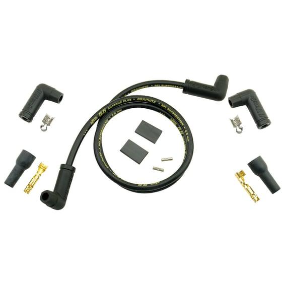 universal 8.8mm spark plug wire set. Black