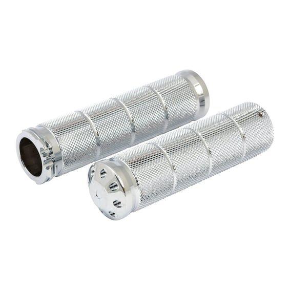 Throttle grip set bomber. Chrome