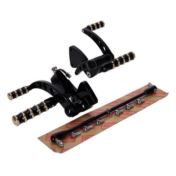 K-Tech, Vintage Style forward controls. Black & brass