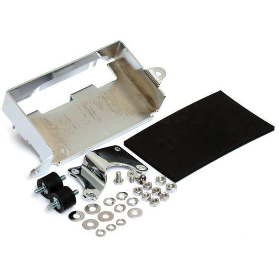 Battery carrier tray. Chrome