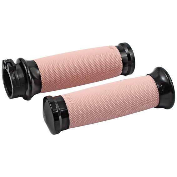 Avon Custom Contour grips, black anodized/pink