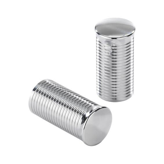 FL handlebar grip ends. Ribbed chrome aluminum