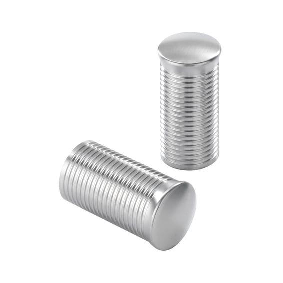FL handlebar grip ends. Ribbed satin aluminum