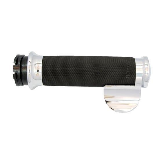 Avon Custom Contour grips, chrome/black rubber
