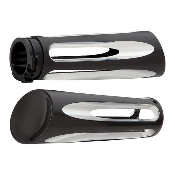 billet Deep Cut handlebar grips. Black