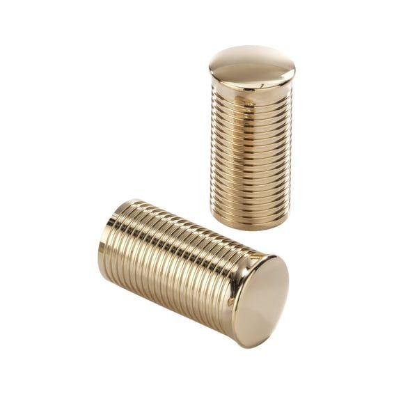 FL handlebar grip ends. Ribbed, pol brass