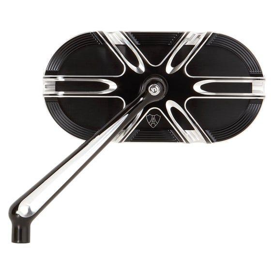 Deep cut caged mirror left hand black