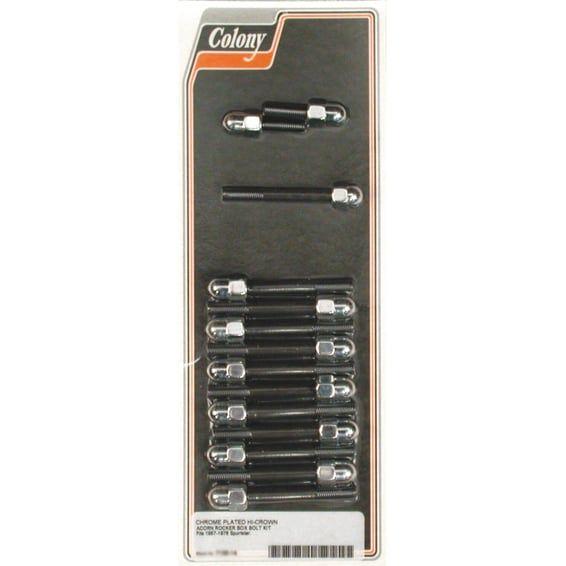 Sportster rocker box bolt kit. Acorn, chrome