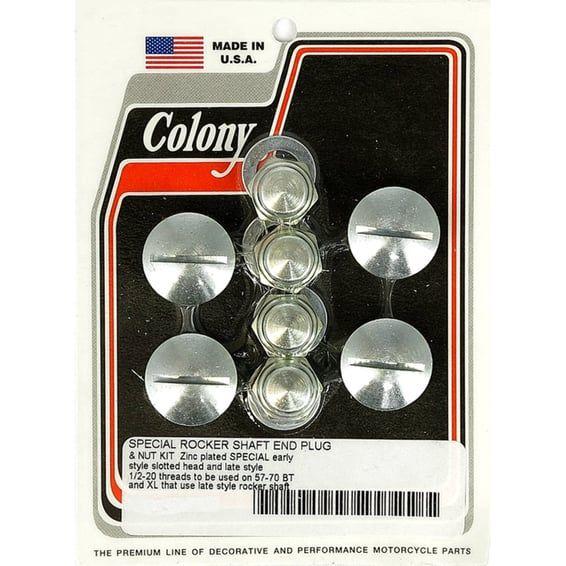 rocker shaft plug & nut kit. Slotted. Zinc