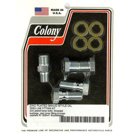Knuckle banjo style rocker cover oil feed fittings