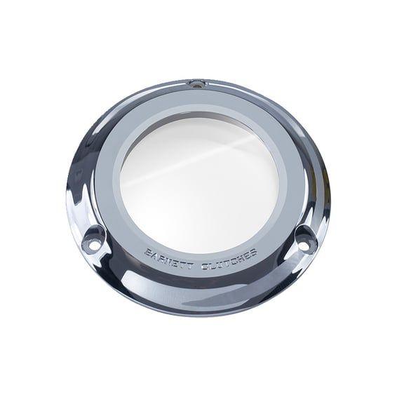 clear derby cover. Chrome