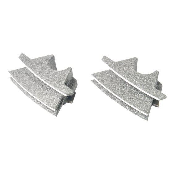 Head bolt bridge cover set. Finned, silver granite