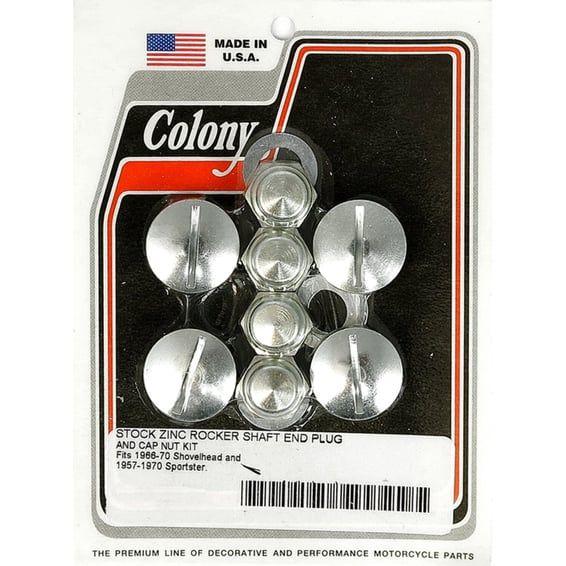 rocker shaft plug & nut kit. Slotted. Zinc
