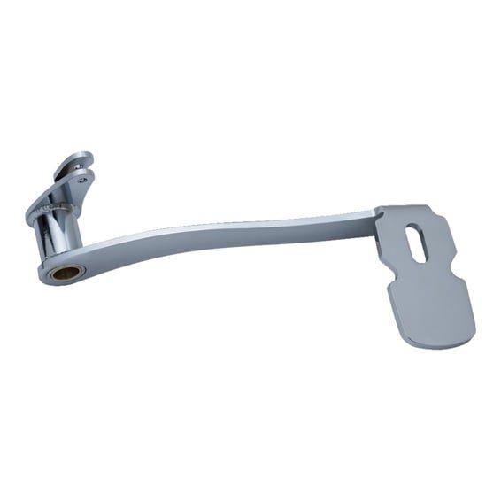 Smooth extended brake pedal. Chrome