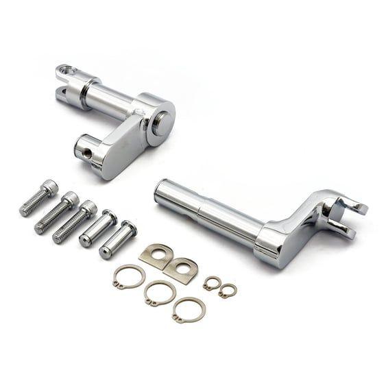 Foot peg conversion bracket kit . +2" extended. Chrome