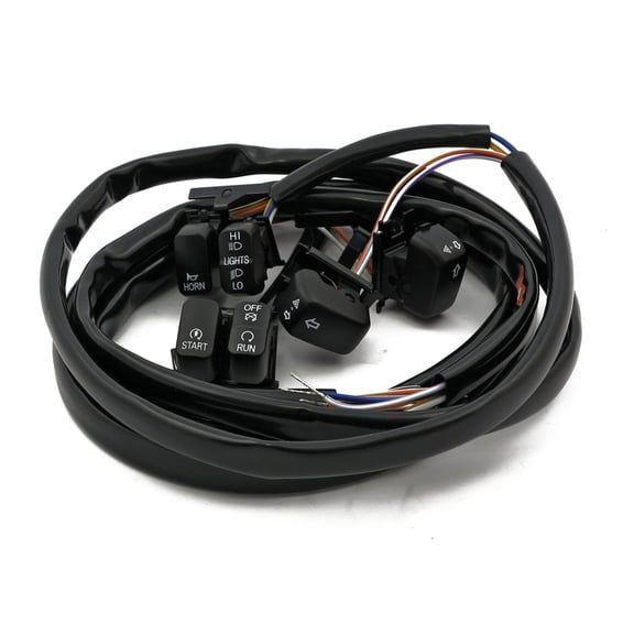 Handlebar switch & wiring kit. Standard. LED. Black
