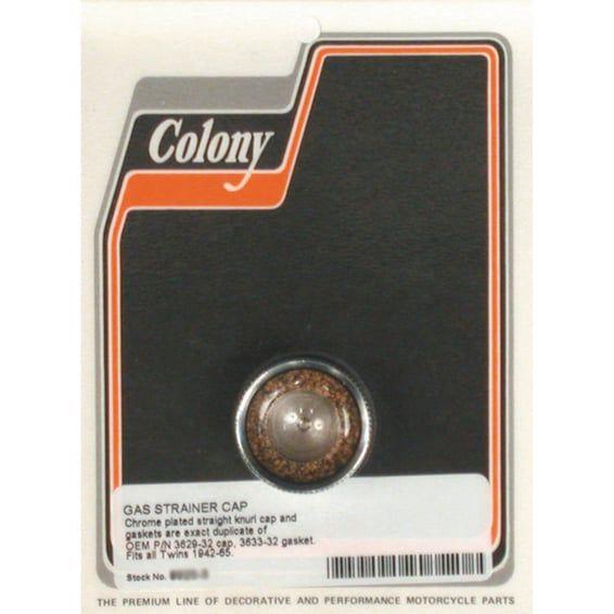 gas strainer cap. 42-65 style. Chrome