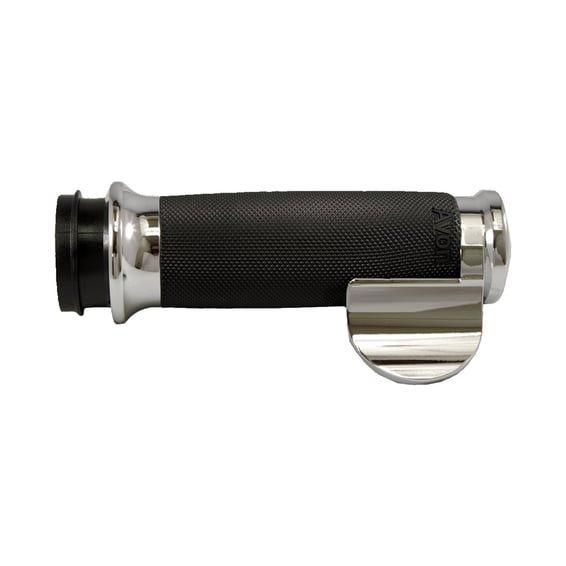 Avon Custom Contour grips, chrome/black rubber