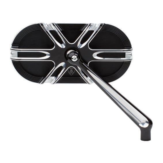 Deep cut caged mirror right hand black