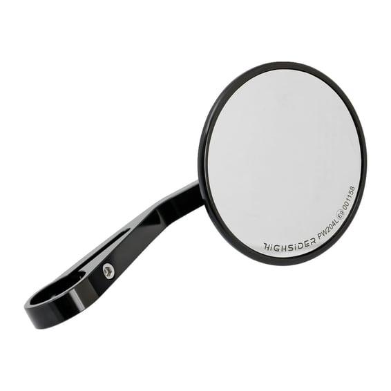 Montana round mirror, clamp-on, l&r. Black