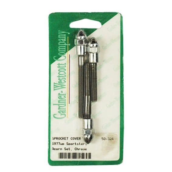 GW, sprocket cover mount kit. Chrome Acorn