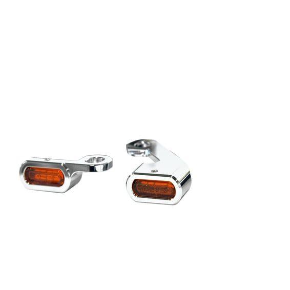Fastline, below bar LED turn signal set. Chrome