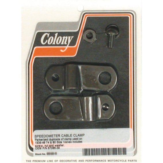 speedo cable clamp. Black parkerized