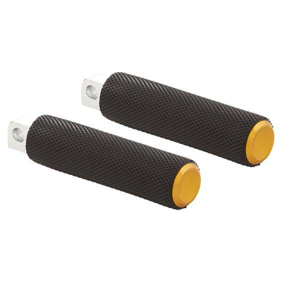 Fusion foot pegs, Knurled. Gold end caps