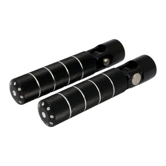 Bomber, foot peg set. knurled. Black cm
