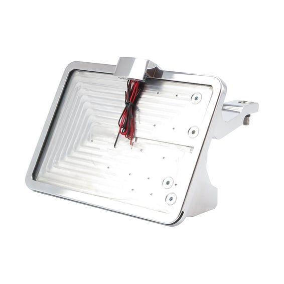 'slide-in' license plate bracket. Side mount, polished