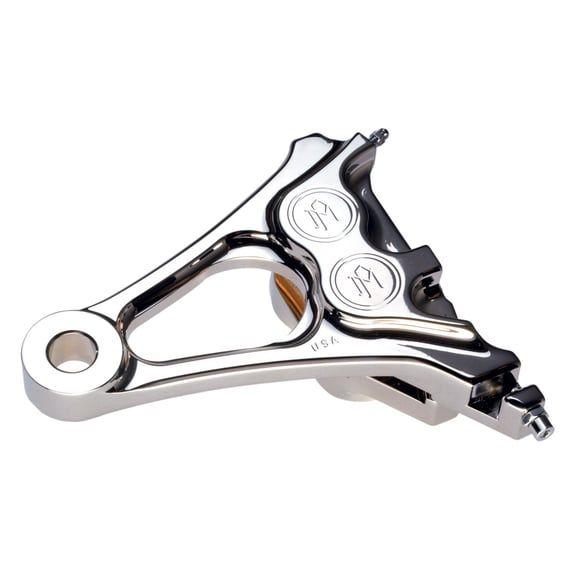 PM, 4-piston one-piece caliper/bracket, rear. Chrome