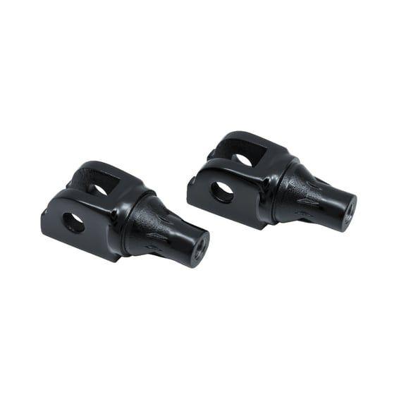Tapered front footpeg adapter. Gloss black
