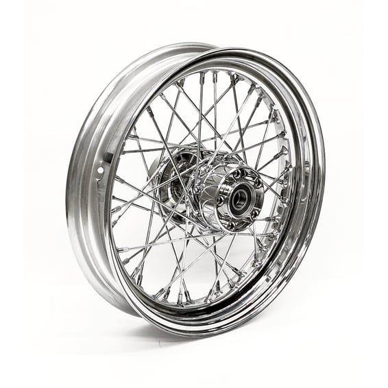 3.00 x 16 rear wheel 40 spokes chrome