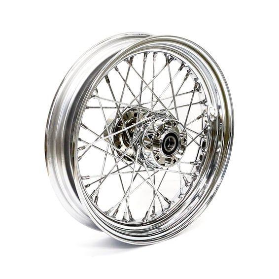3.00 x 16 rear wheel 40 spokes chrome