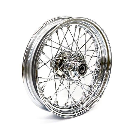 3.00 x 16 front wheel 40 spokes chrome